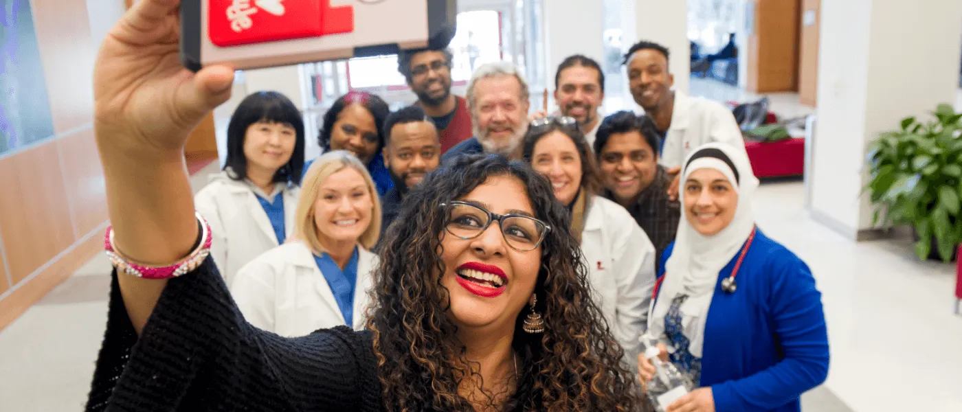 People taking a selfie picture